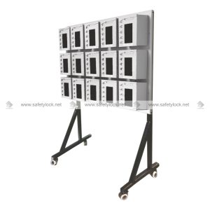 portable on wheels lockout station for safety lockout box