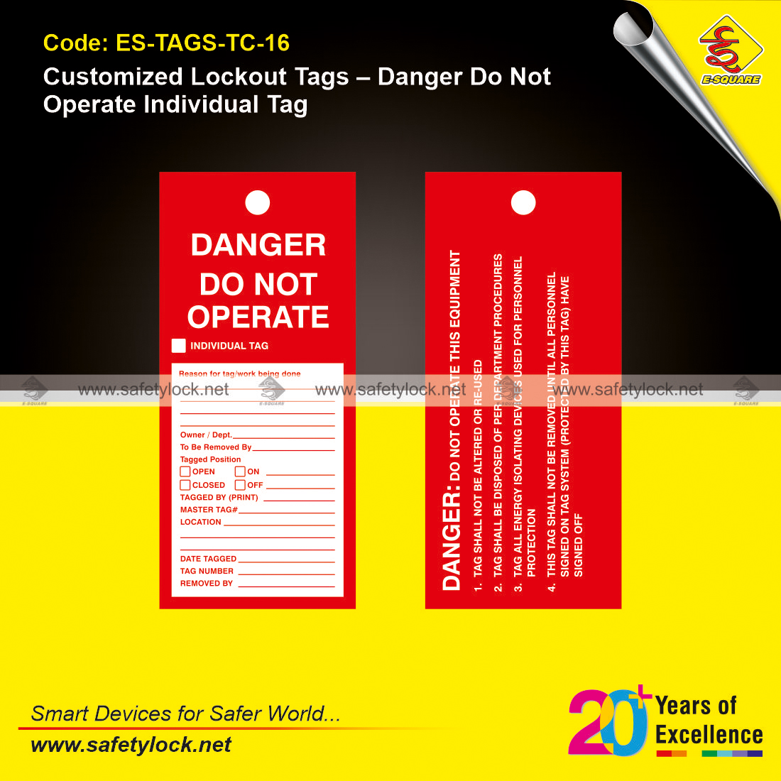 red color danger safety tags
