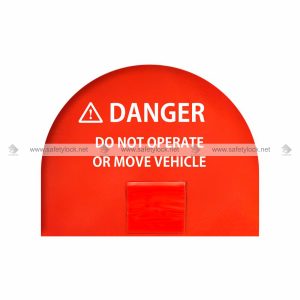 red temporary steering wheel lockout cover