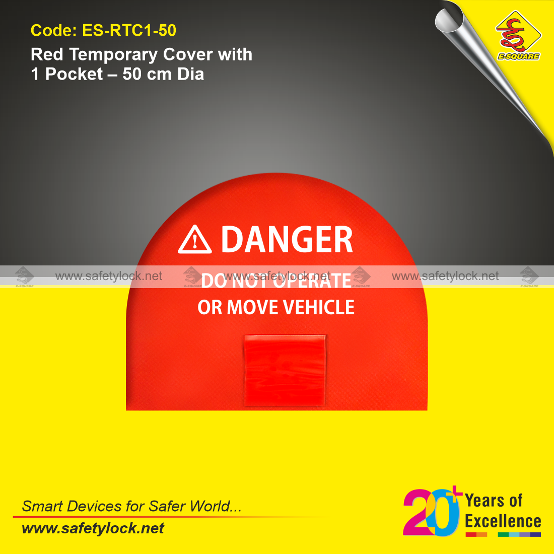 red temporary steering wheel lockout cover by E-Square