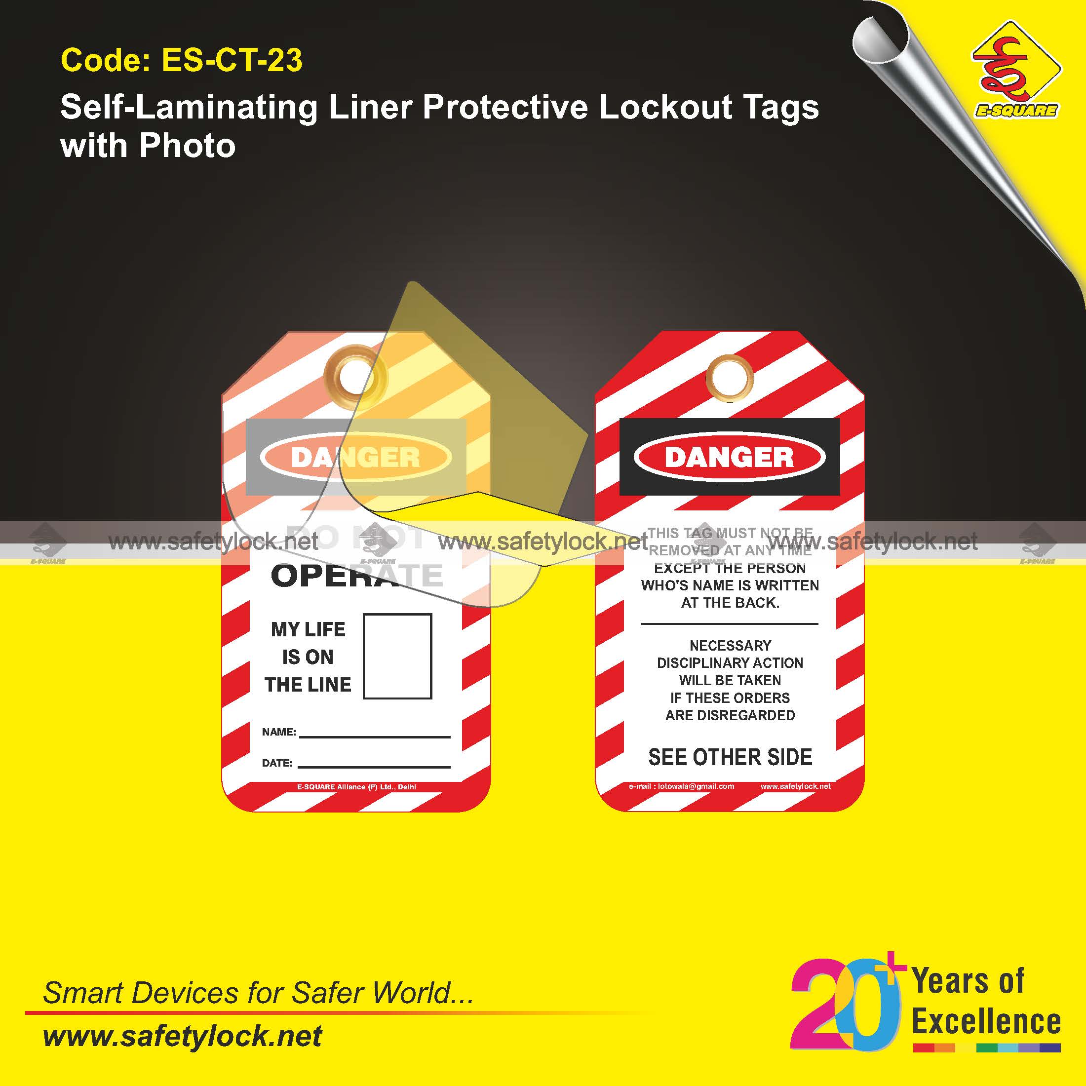 self-laminating liner protective lockout tagout tags