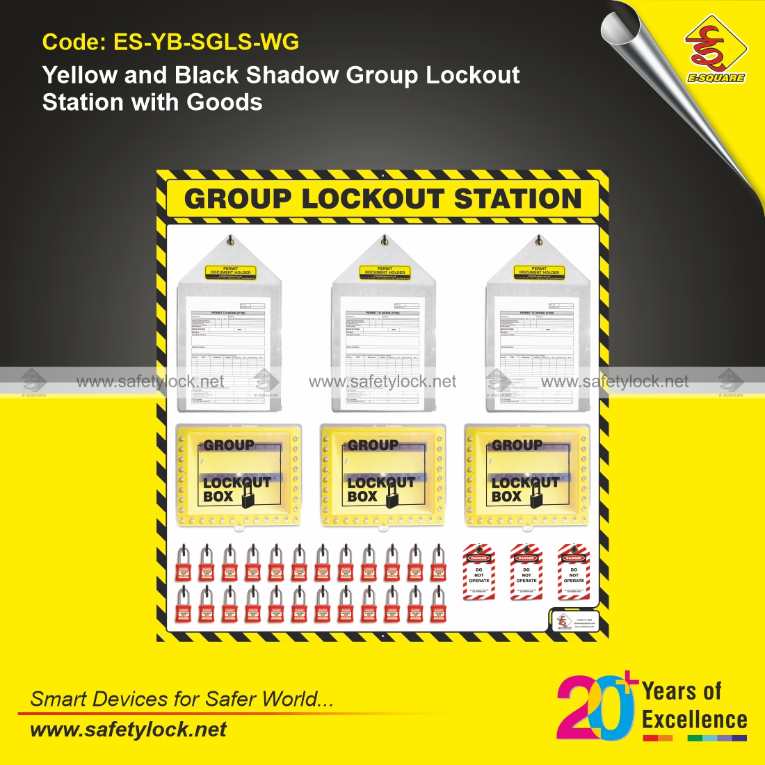 shadow group lockout station with lockout devices