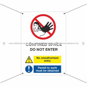 sign-o-flexi barrier for confined space with rope