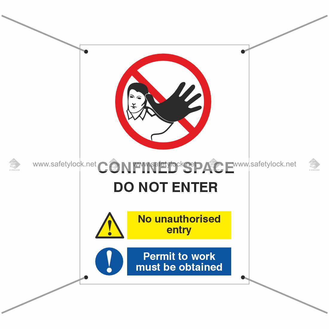 sign-o-flexi barrier for confined space with rope