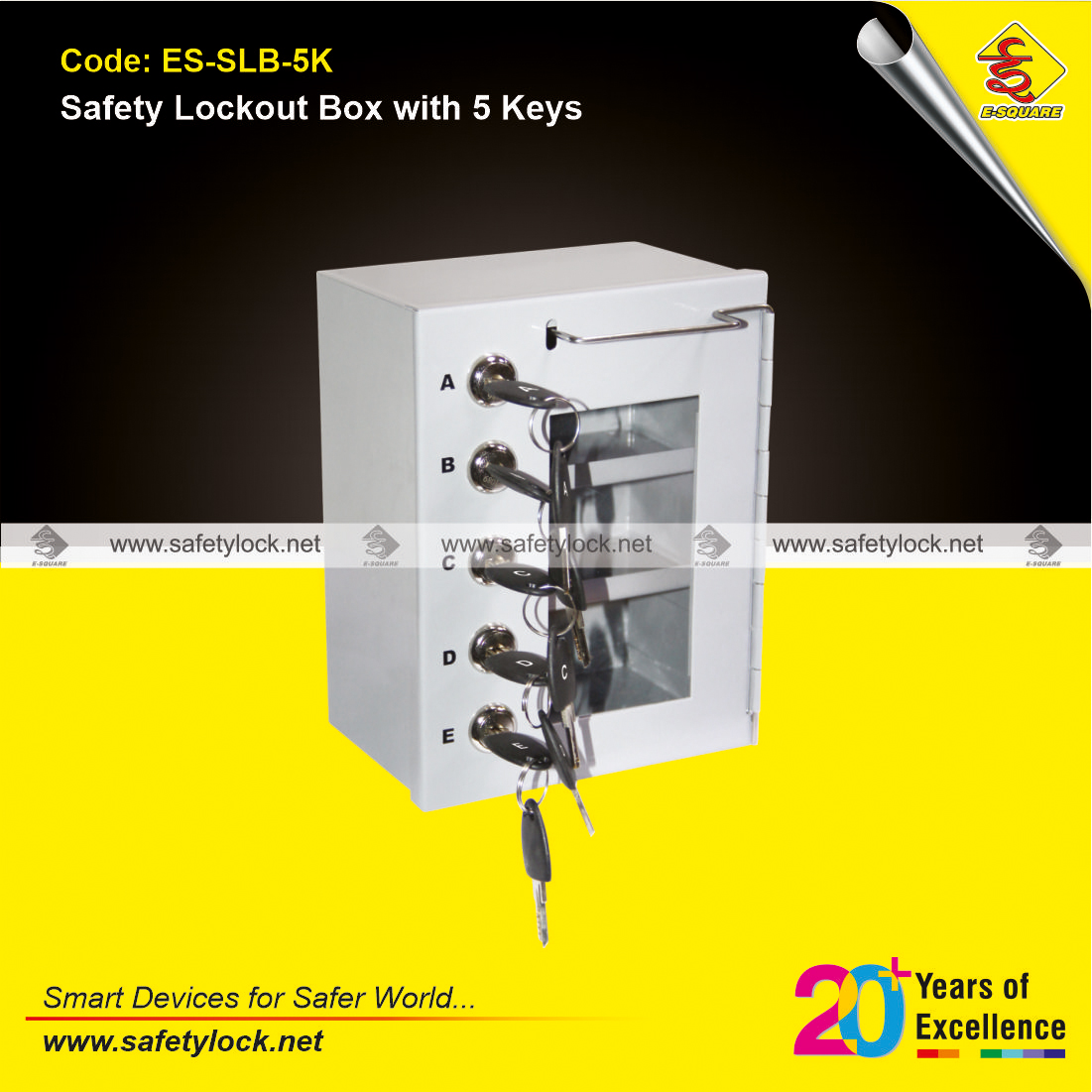 steel lockout box with 5 keys
