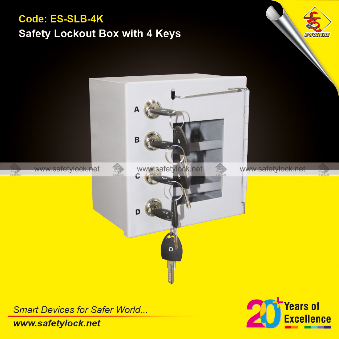 steel safety lockout box with 4 keys