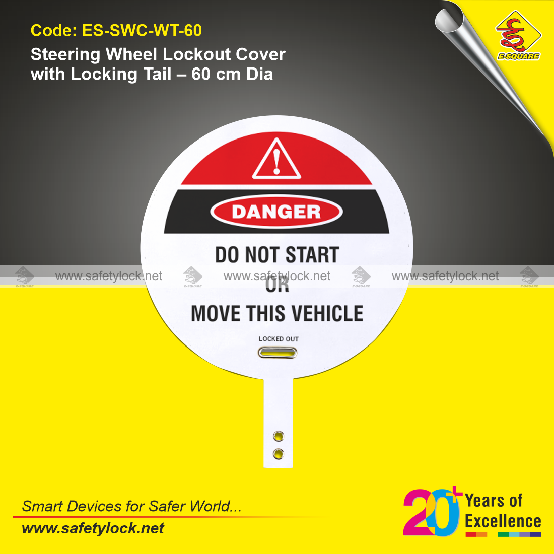 steering wheel cover with locking tail 60 cm dia