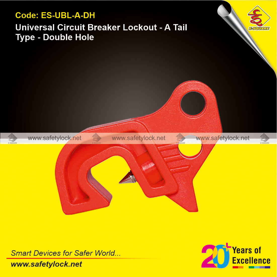 universal circuit breaker lockout device for 2 padlocks