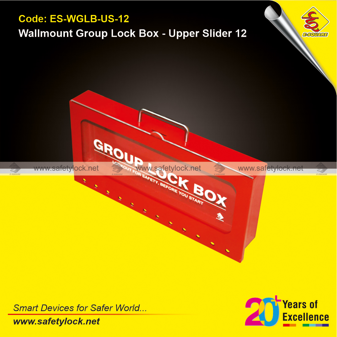 wall mounted group lockout box for lockout procedure