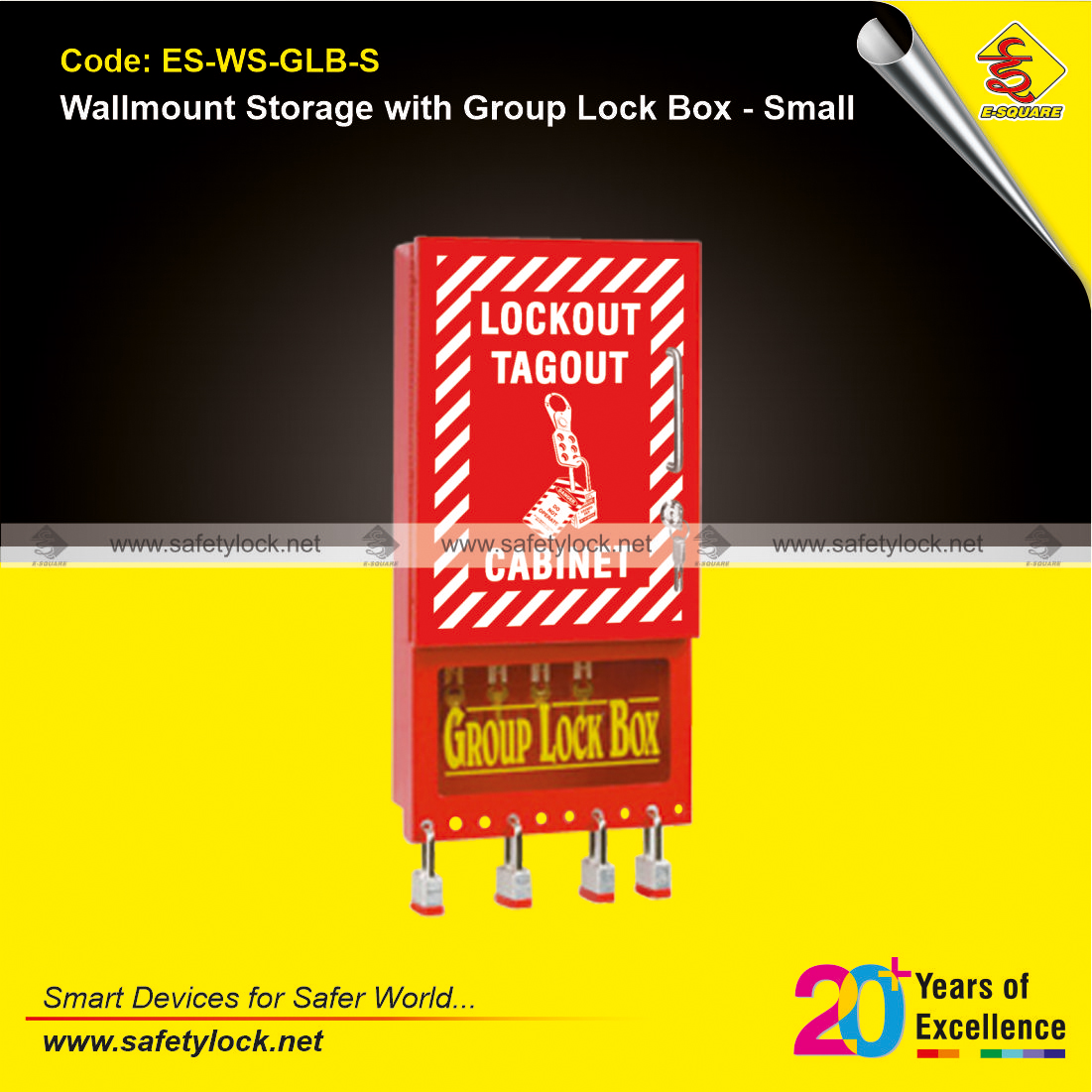 wall mounted LOTO cabinet with group lock box