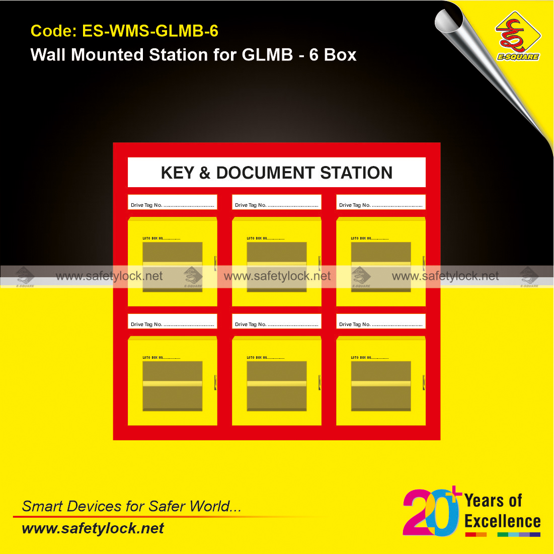 wall mounted station for 6 group lock mini box