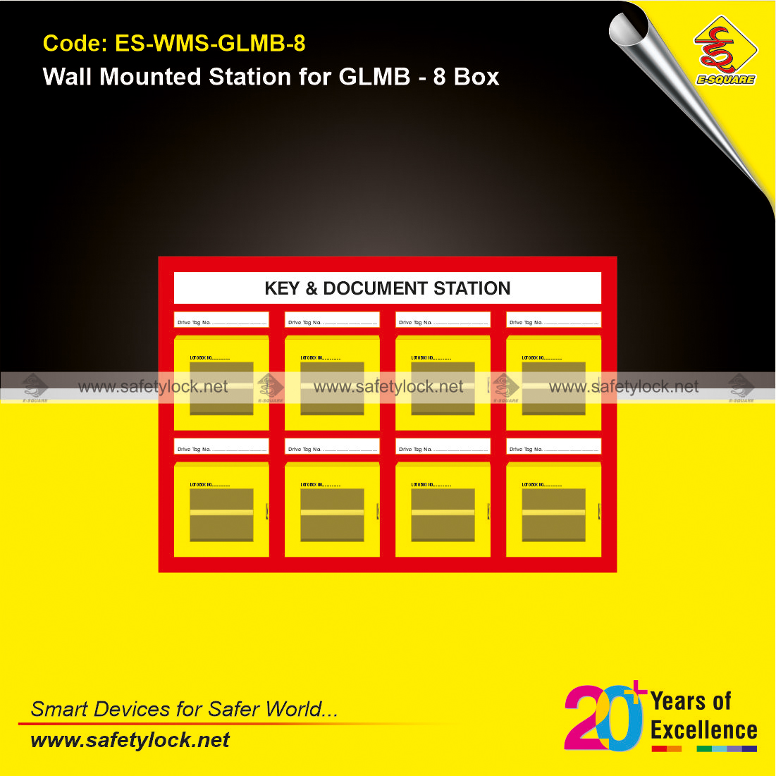 wall mounted steel lockout station for 8 group lock mini box