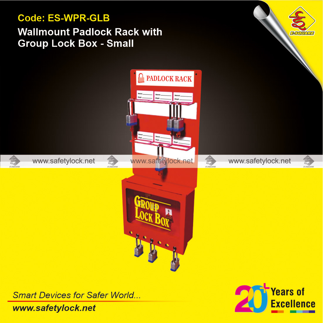 wall mounting padlock rack with group lock box