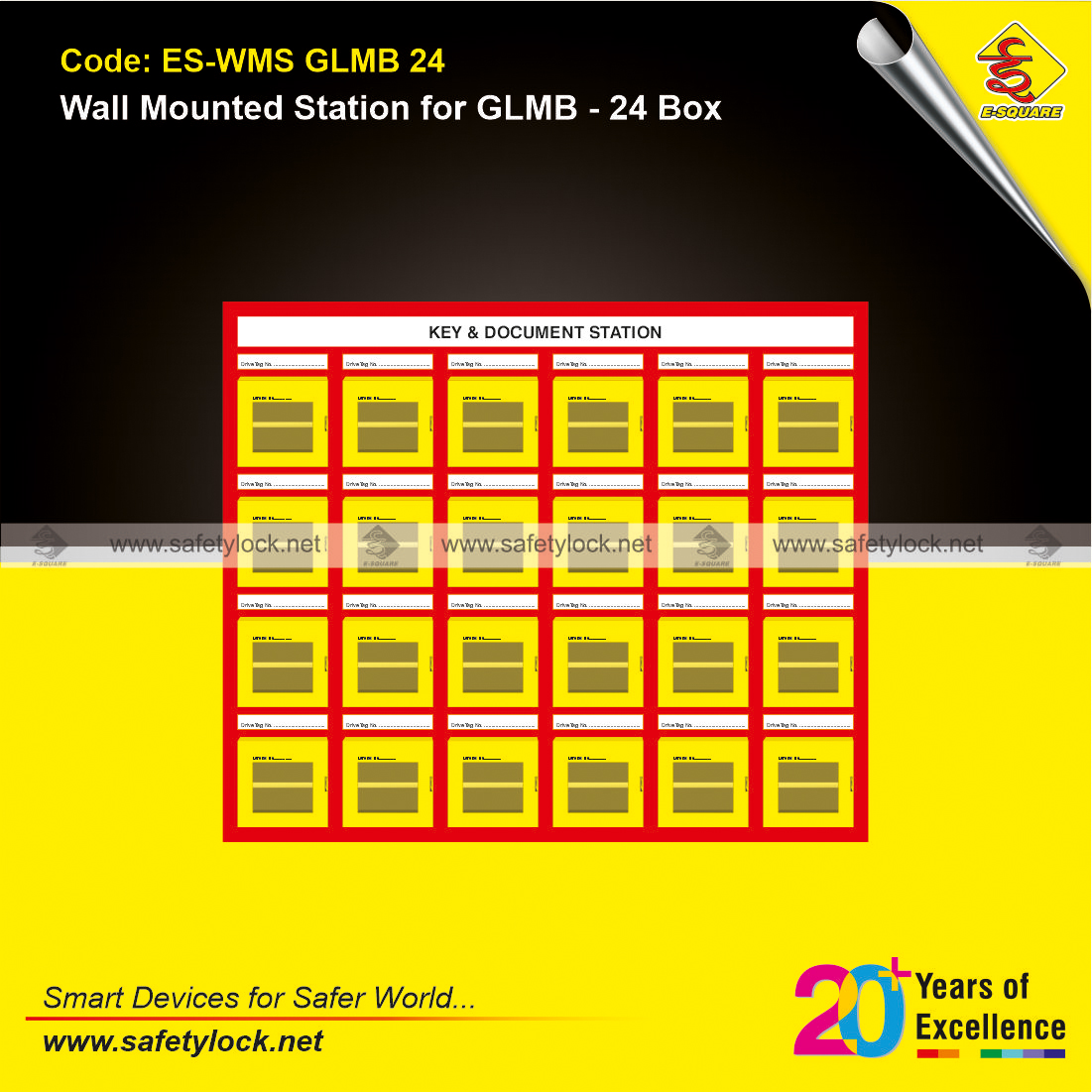 wall mounting station for 24 group lock mini box