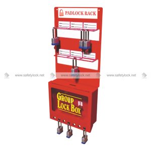 wall mount padlock rack with group lock box