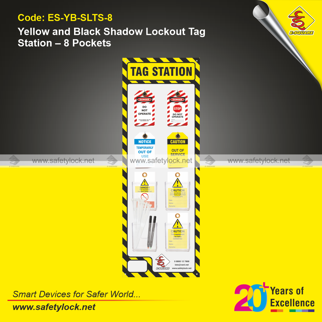 yellow and black shadow lockout tag station