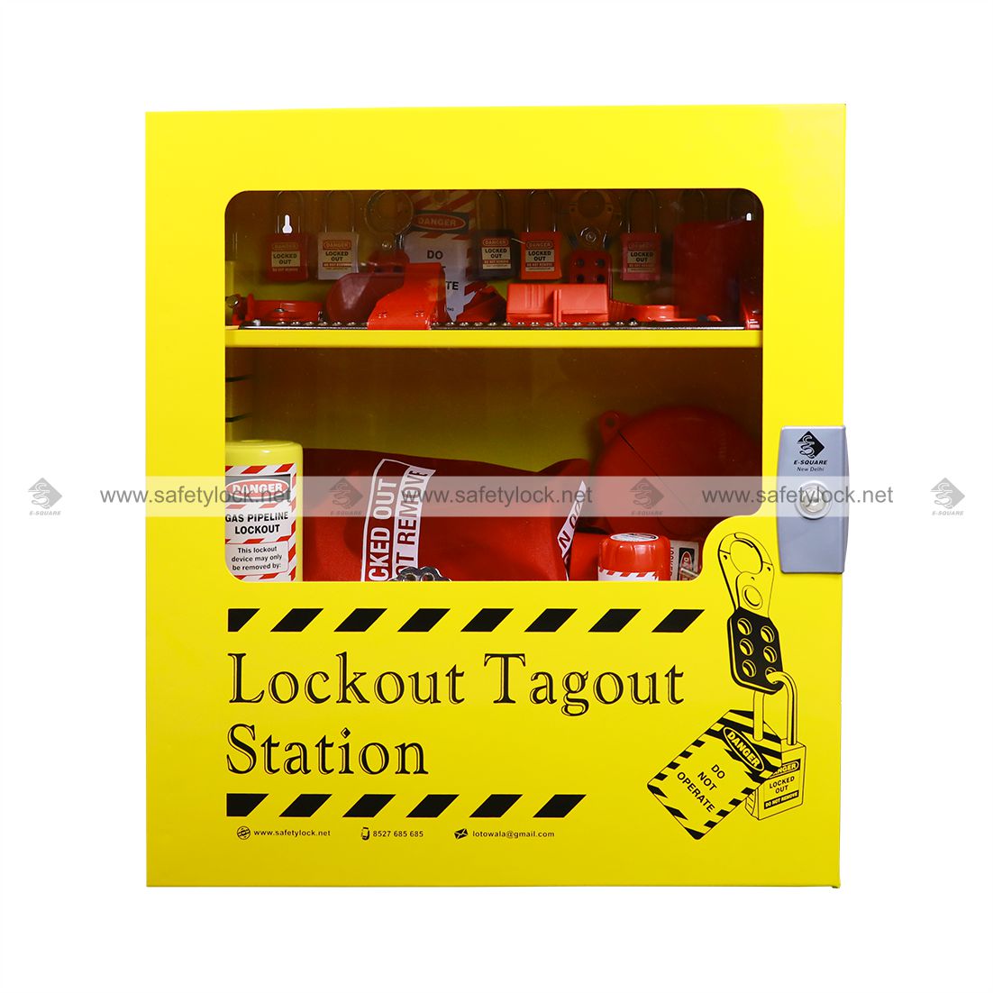 yellow lockout tagout stations