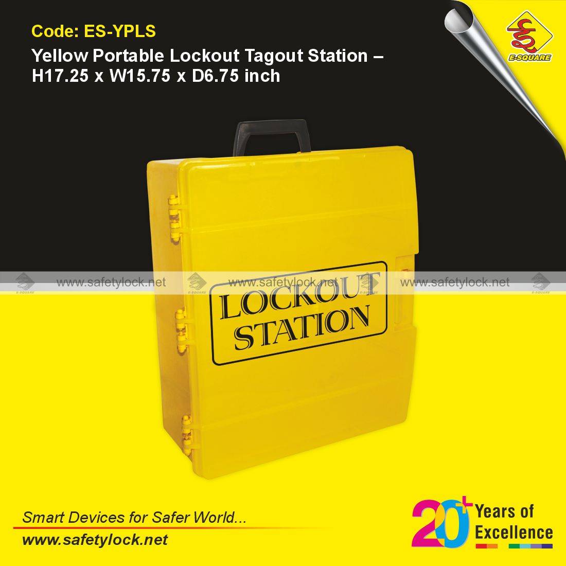 yellow portable lockout tagout station