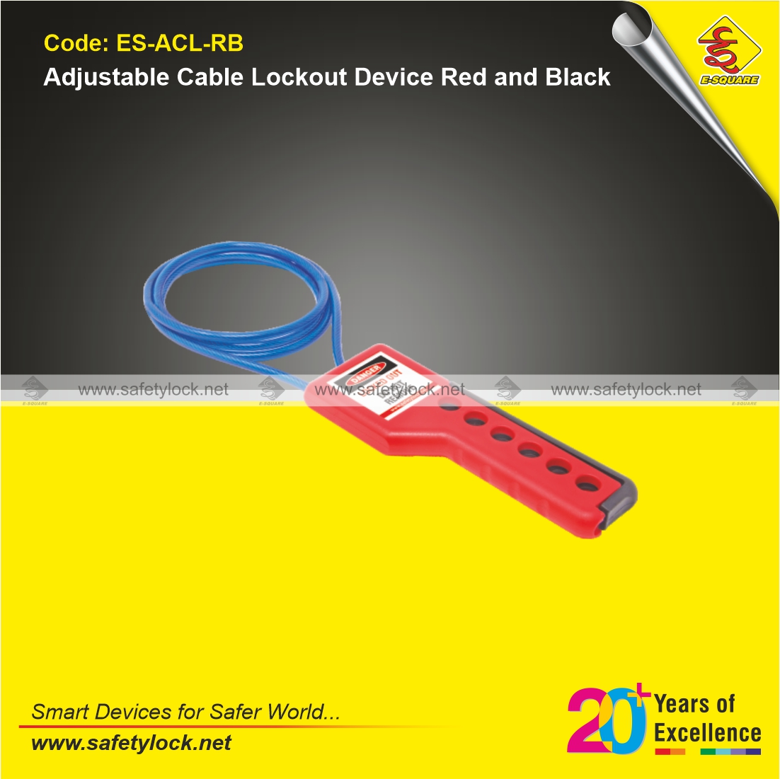 adjustable cable lockout device red and black