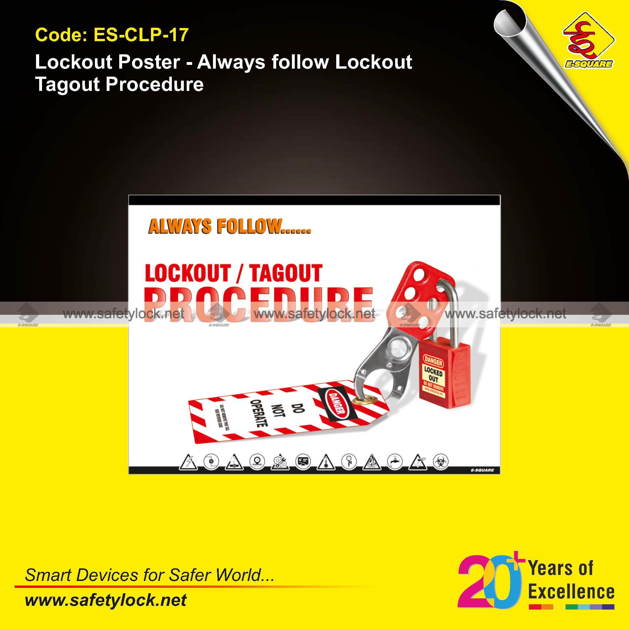 always follow lockout tagout procedure safety poster