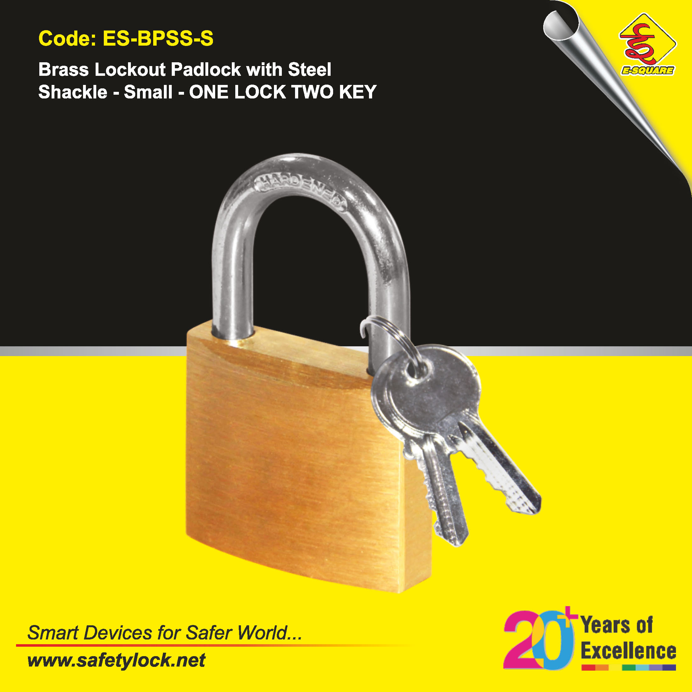 brass padlock with small steel shackle