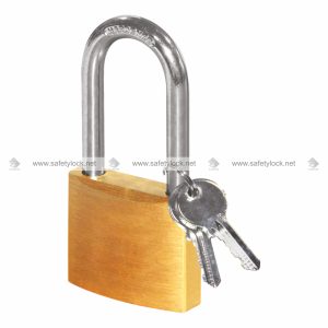 brass padlock with steel long shackle