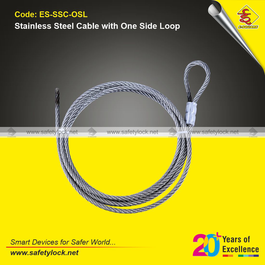 cable lockout stainless steel cable with one side loop