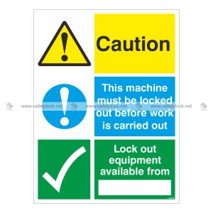caution lockout wall signs