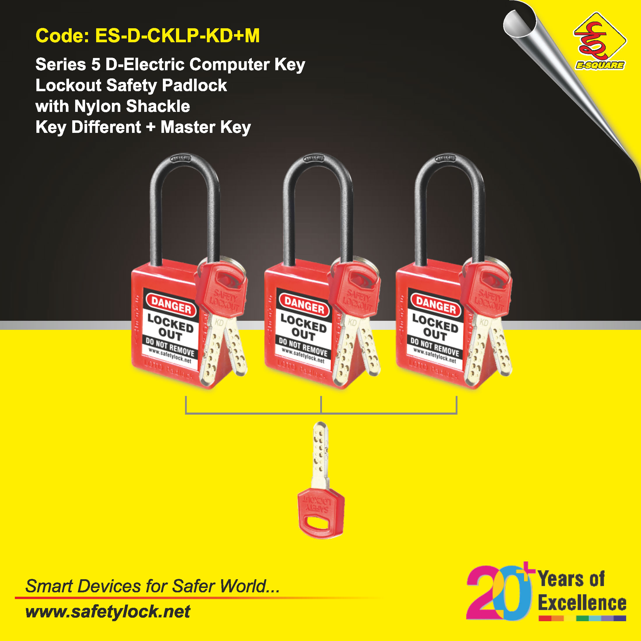 computer key lockout padlock with nylon shackle