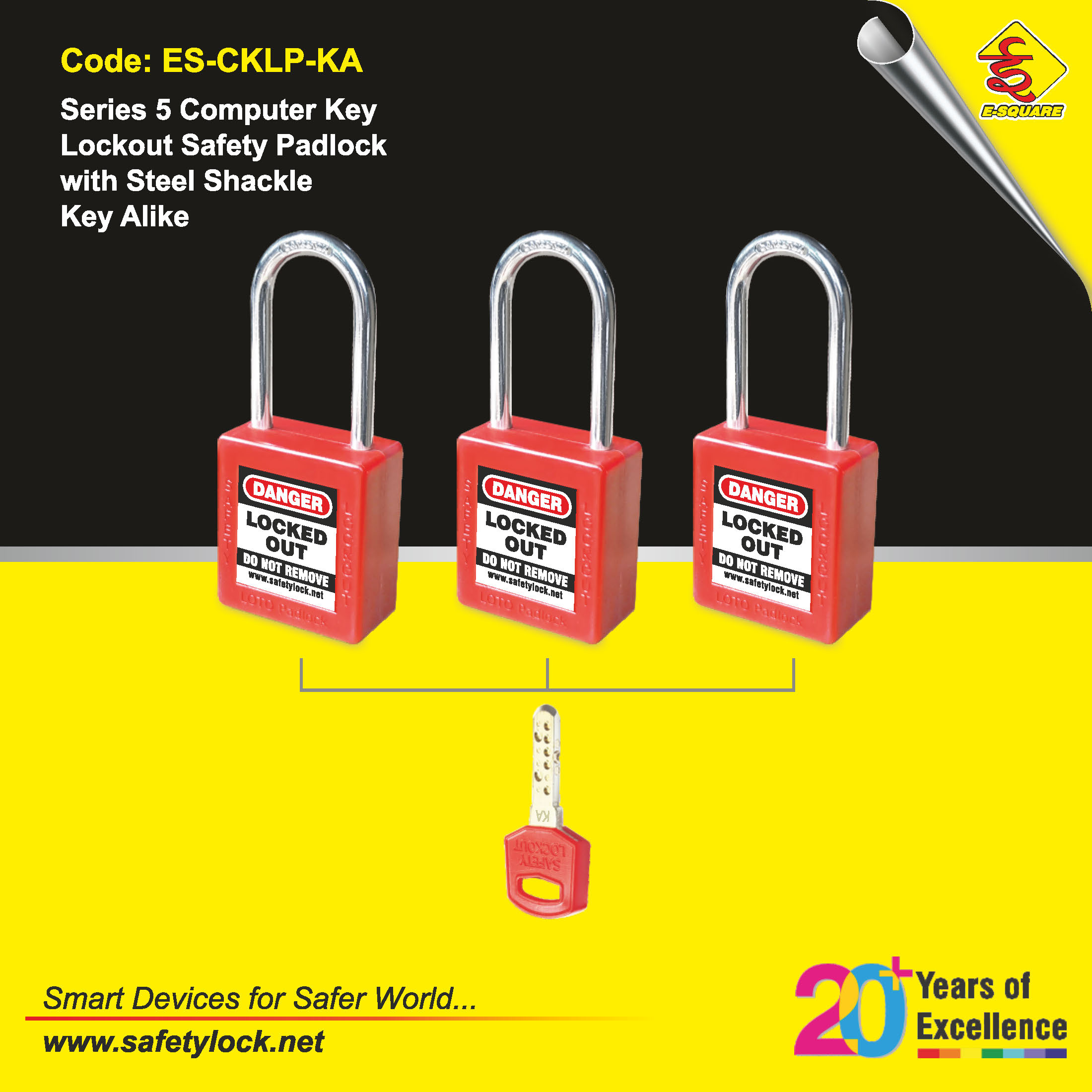computer key safety padlock for lockout tagout