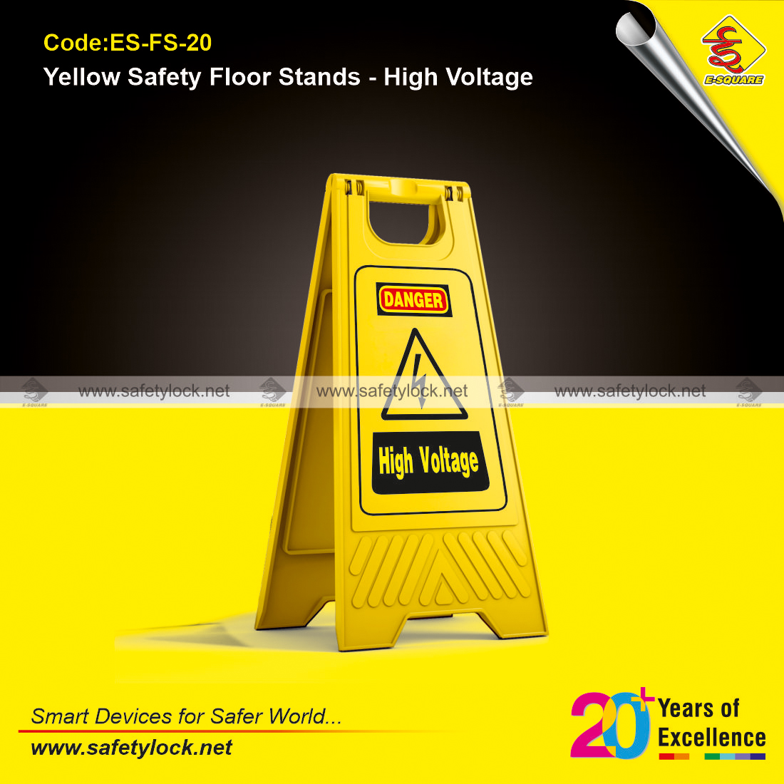 danger high voltage floor stand for factories