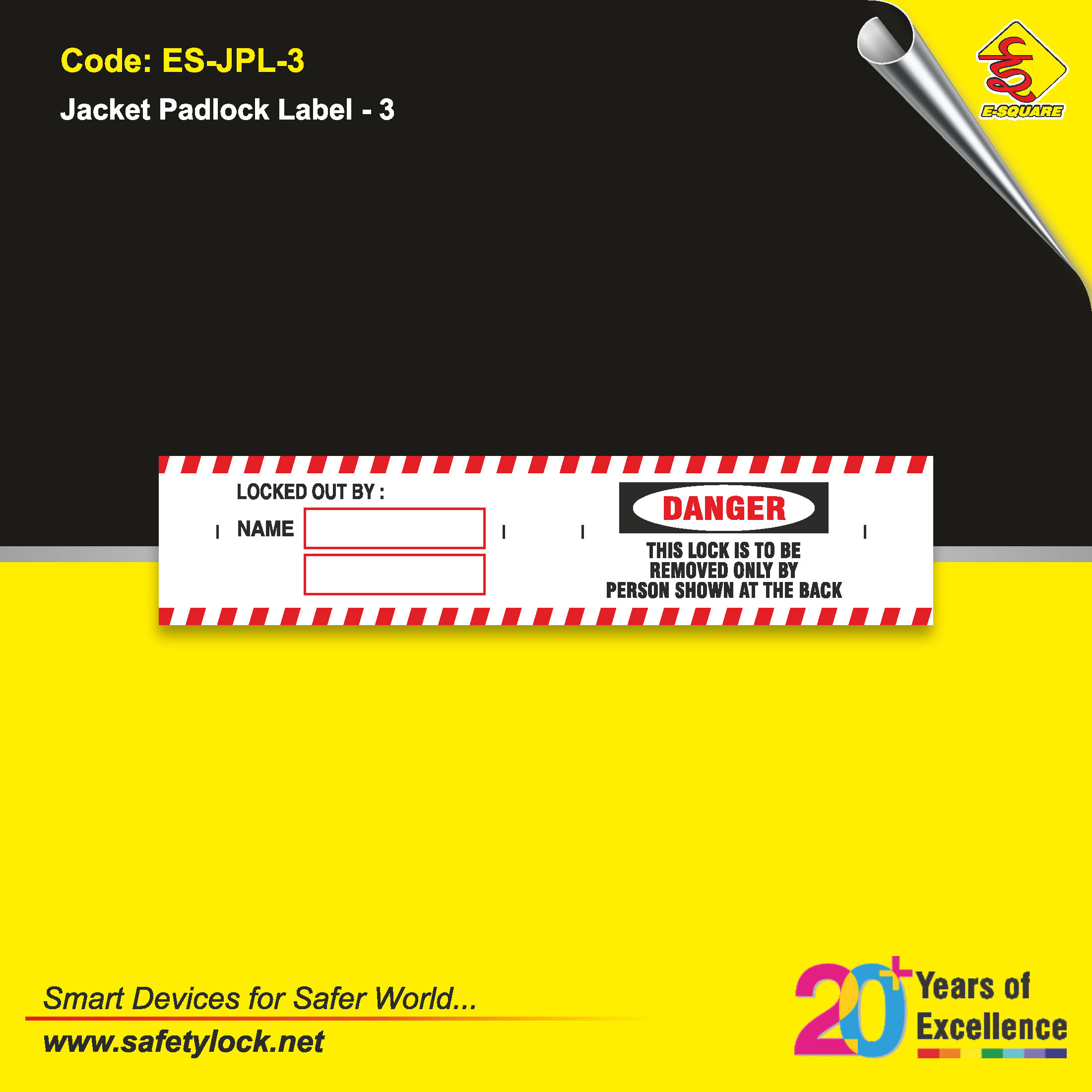 danger label for lockout padlock
