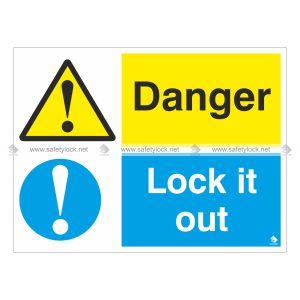 danger lock it out wall sign