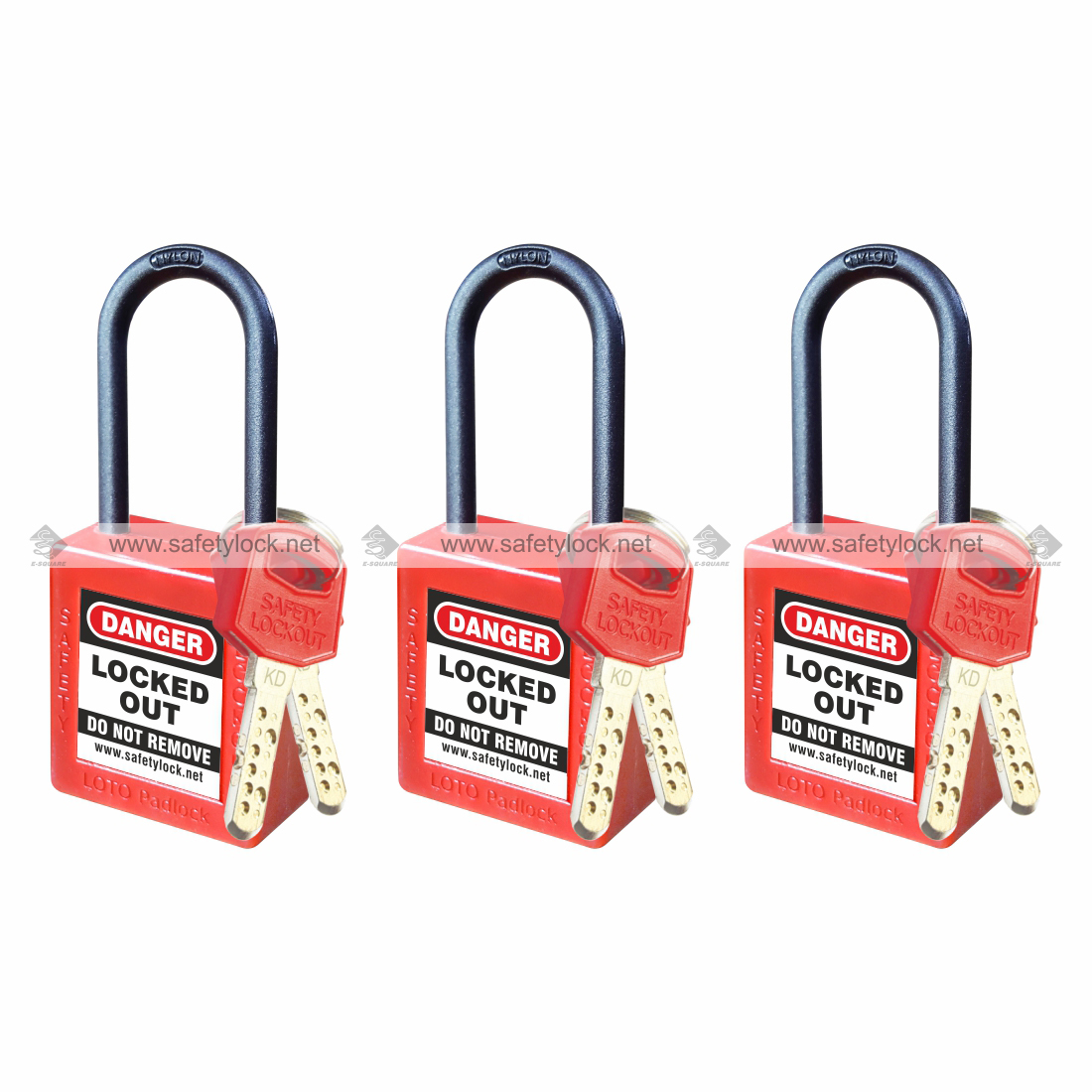 de-electric computer key lockout padlock with nylon shackle