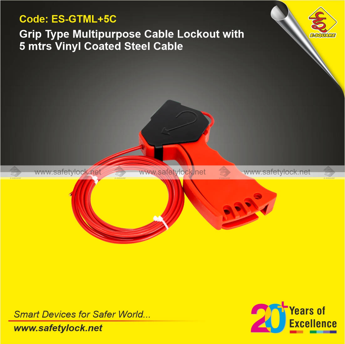 de-electric multipurpose cable lockout tagout with 5 meter cable