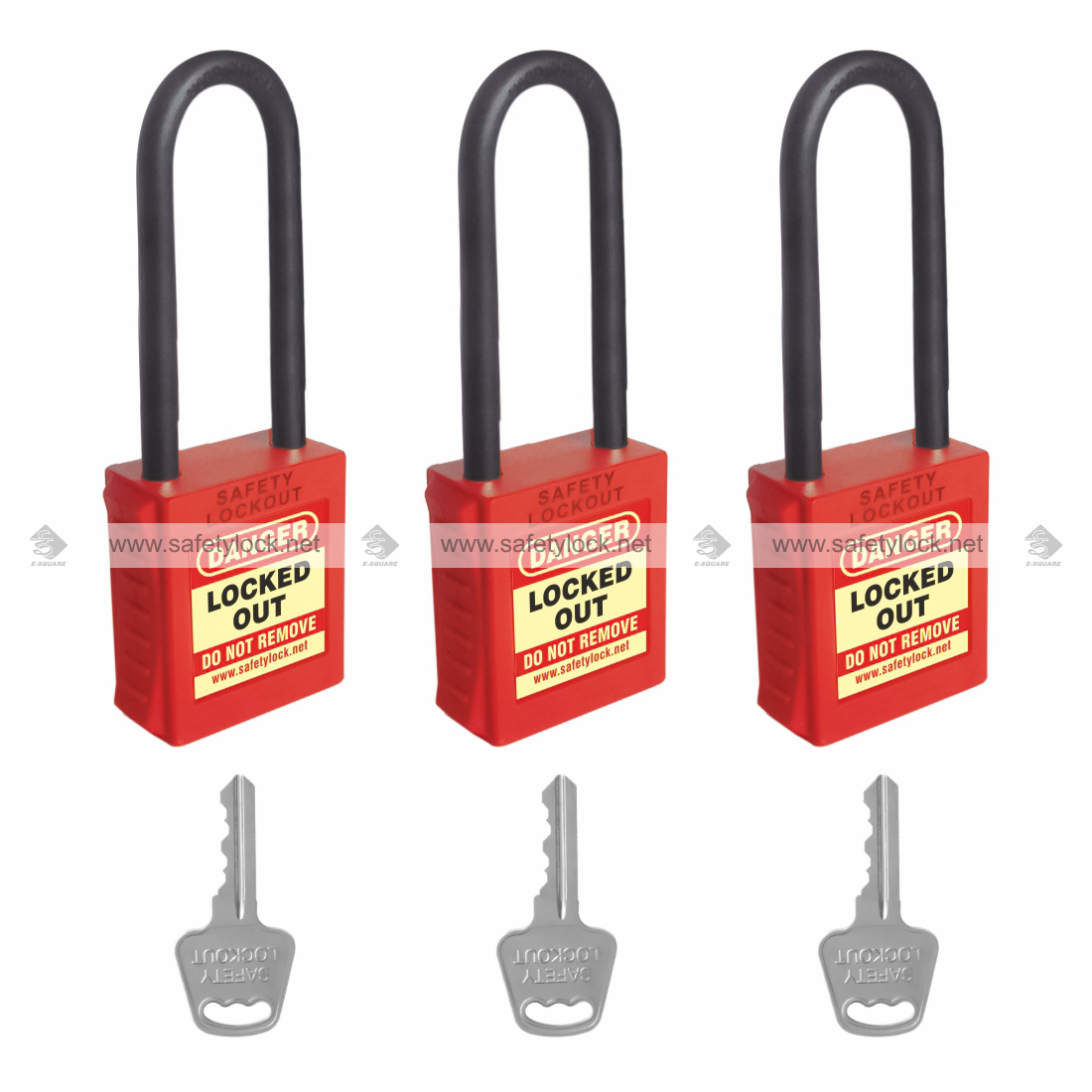 de-electric padlock with nylon shackle