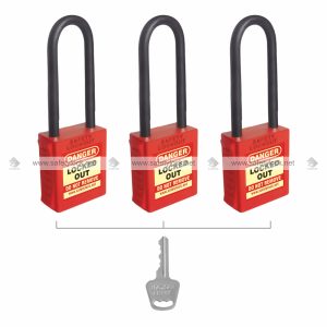di-electric lockout padlock with long shackle