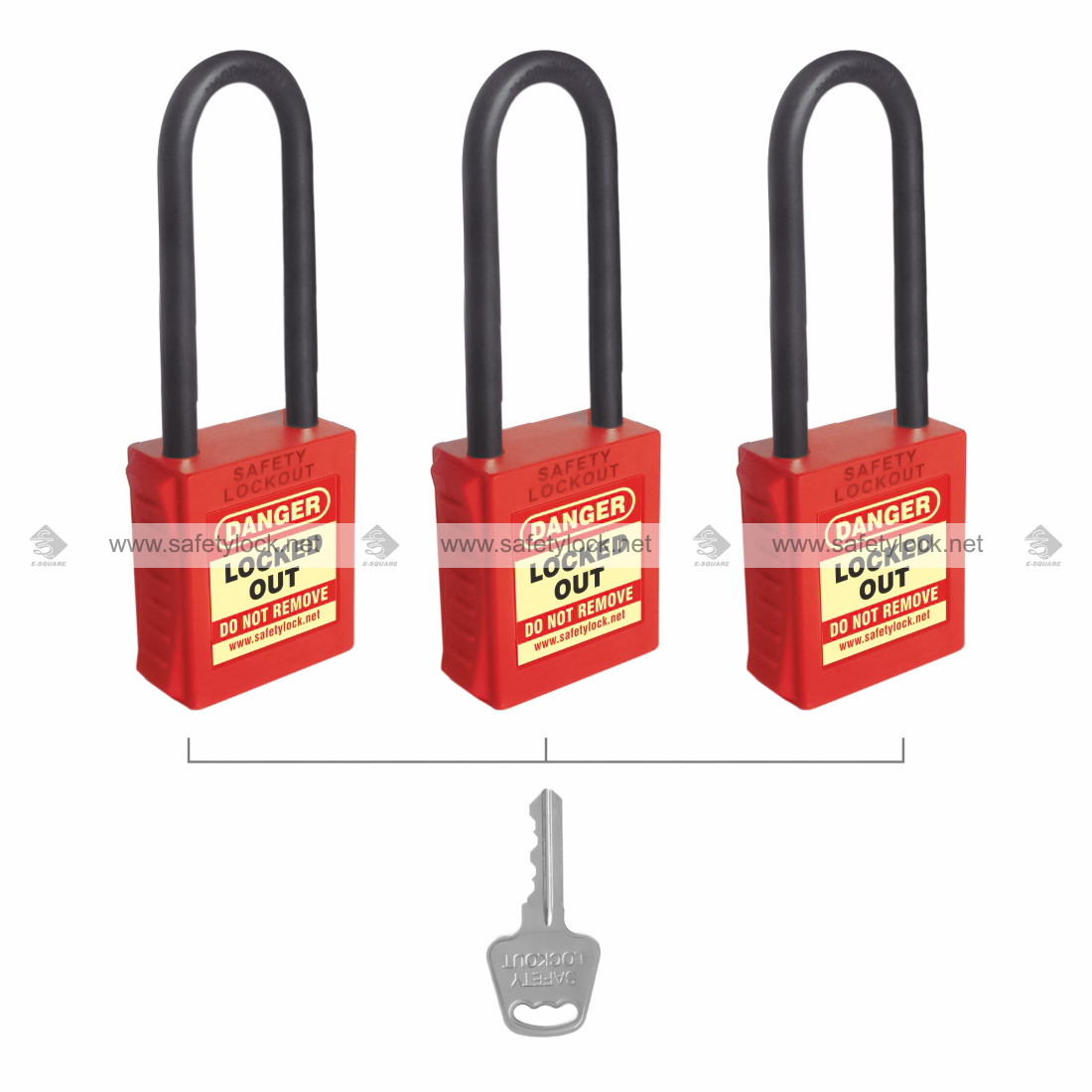 di-electric lockout padlock with long shackle