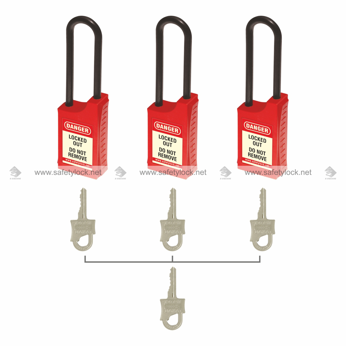 di-electric long body and nylon shackle padlock