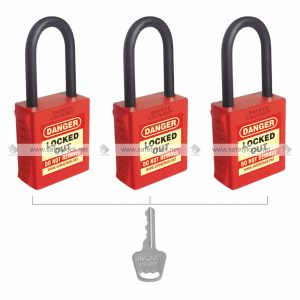 dielectric lockout padlock with nylon shackle
