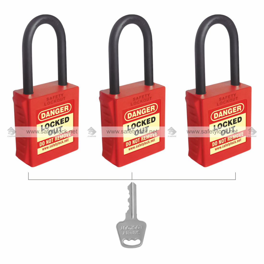dielectric lockout padlock with nylon shackle
