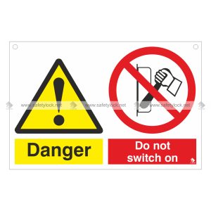 do not switch on hanging lockout signs