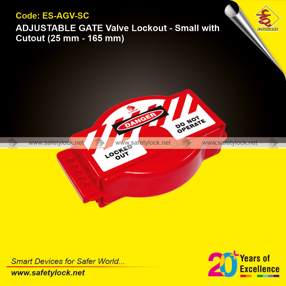 E-Square adjustable gate valve lockout