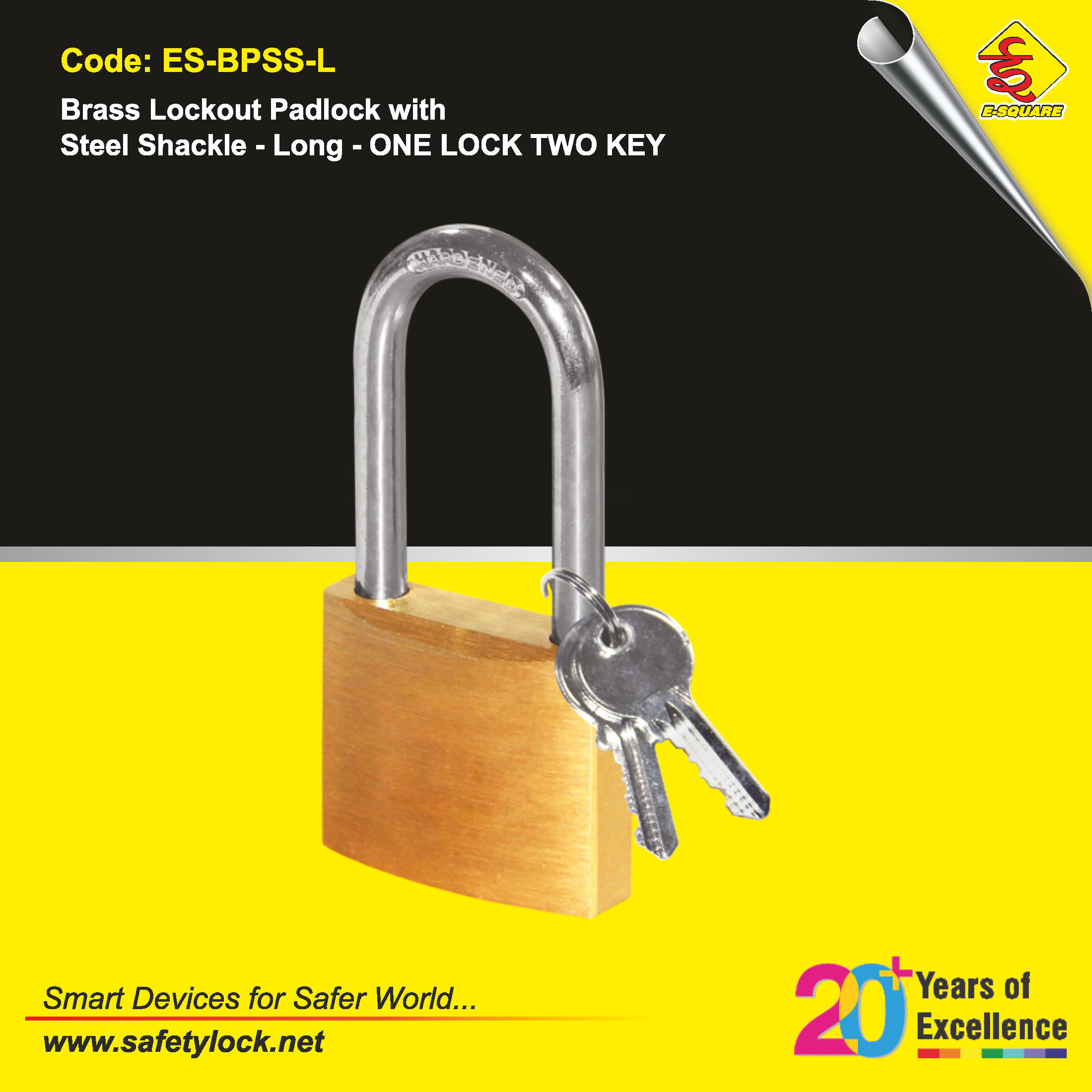 E-Square brass padlock