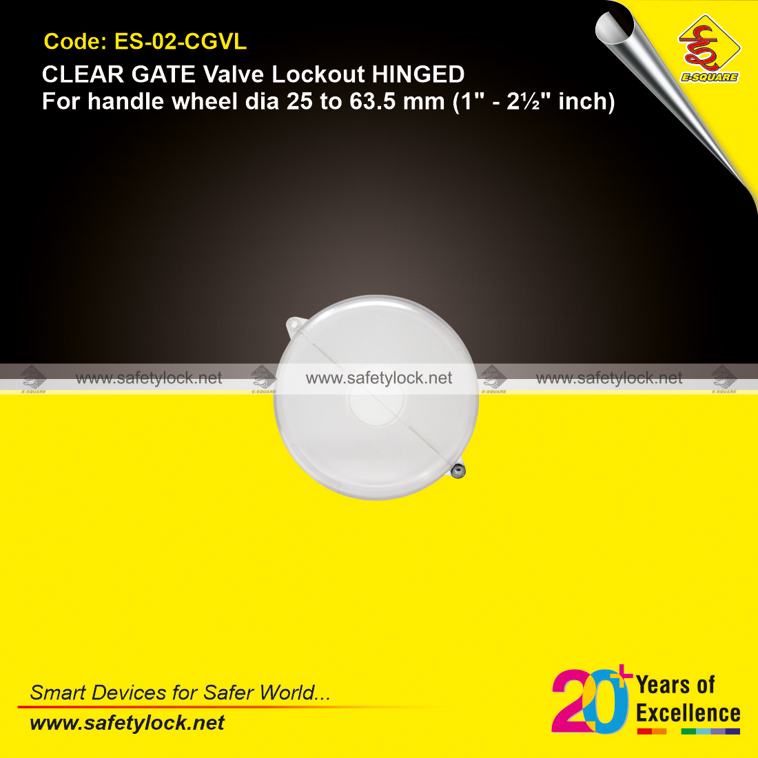 E-Square clear gate valve lockout device