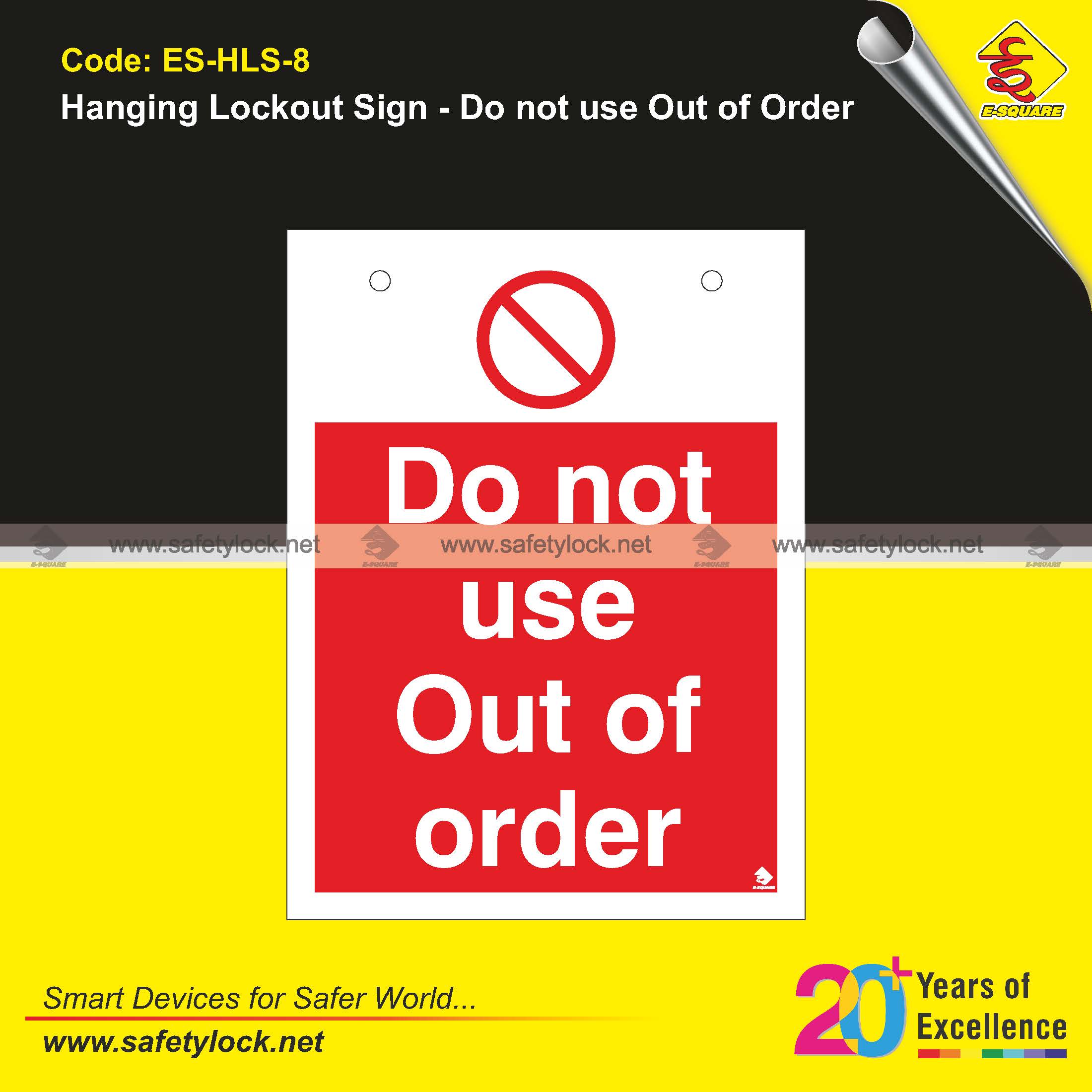 E-Square customised hanging lockout signs