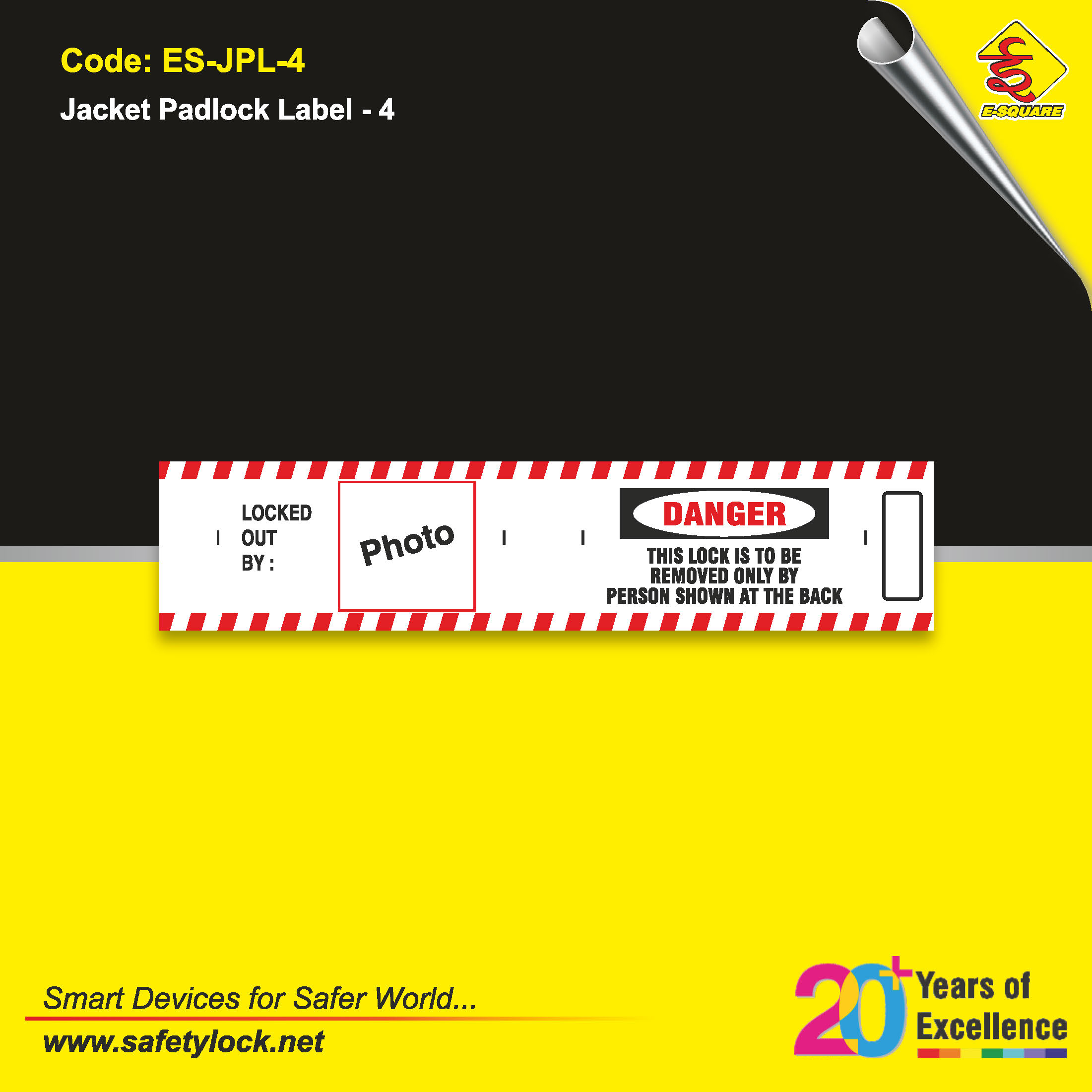 E-Square labels for padlocks