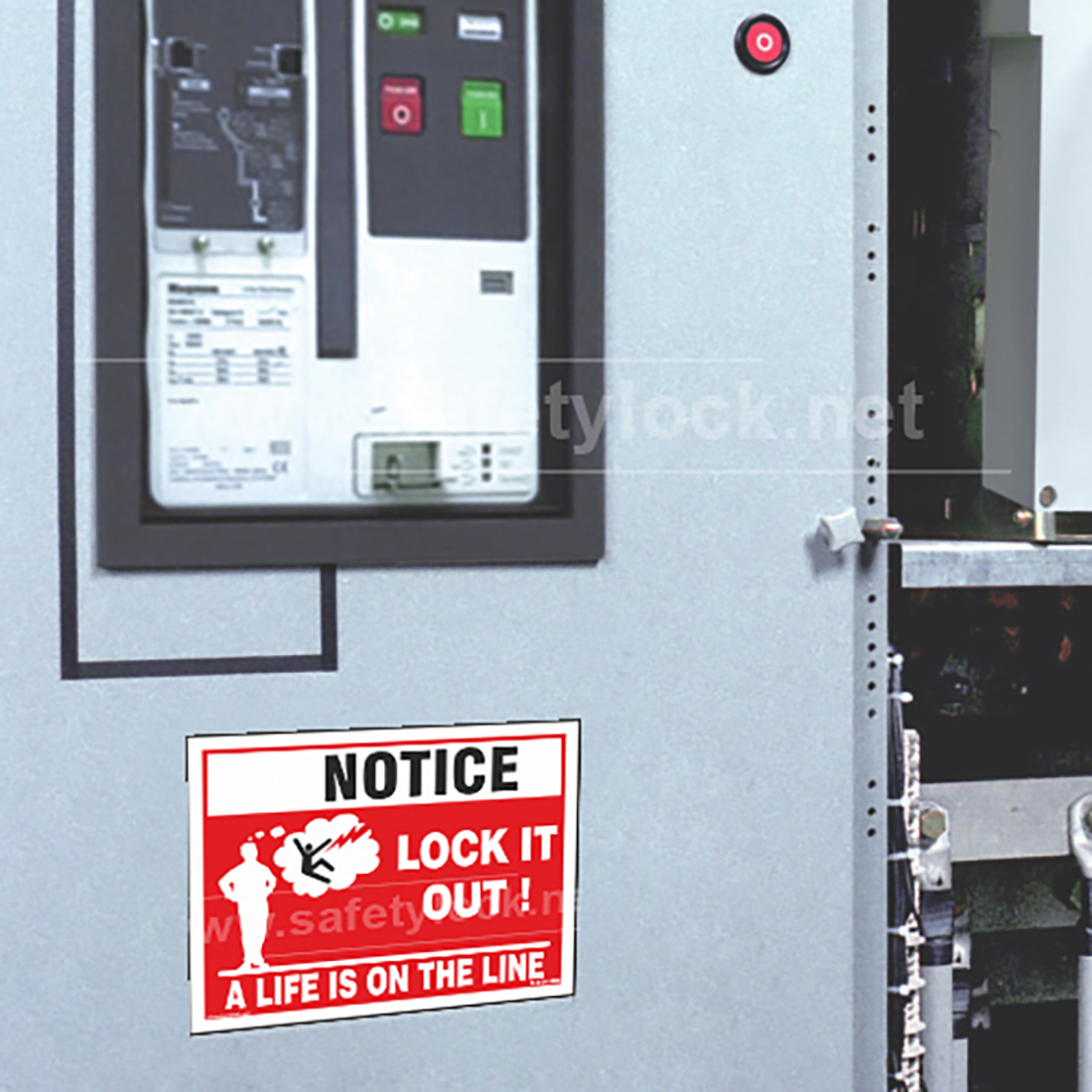 E-Square lockout safety signs lock it out