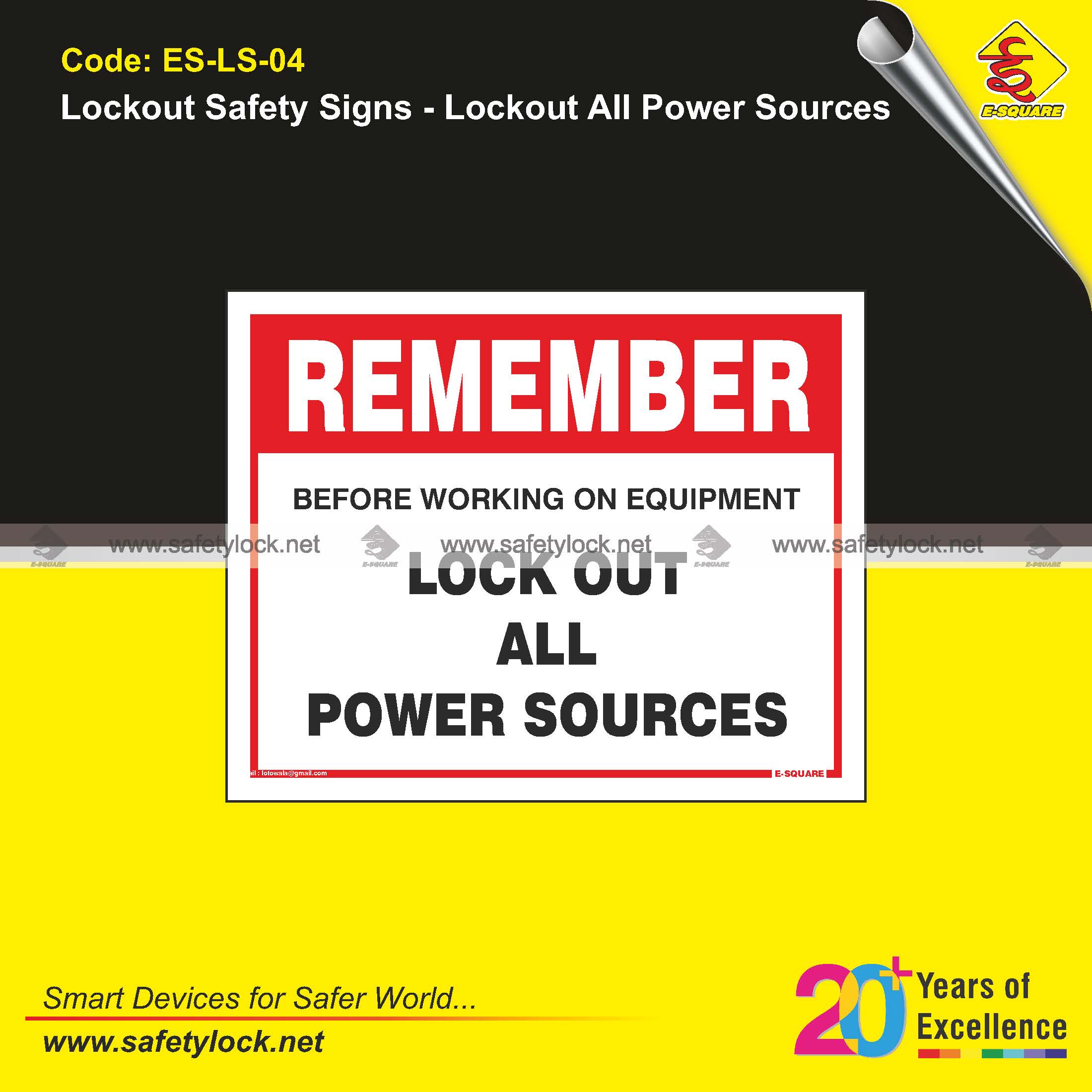 E-Square lockout signs