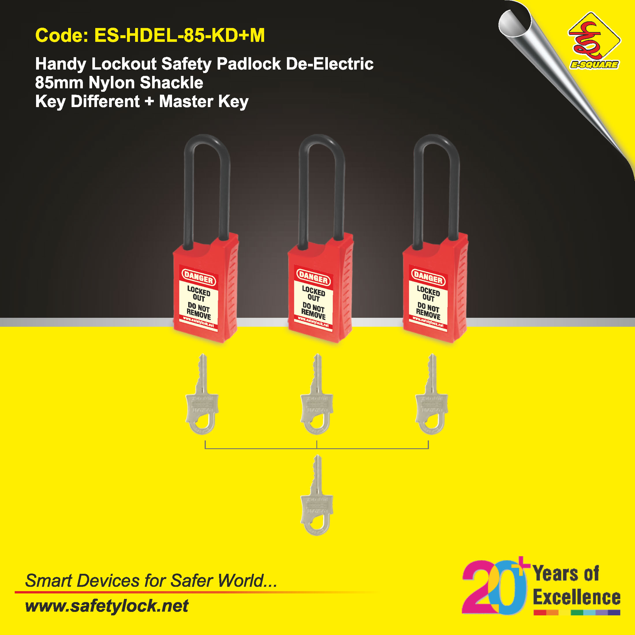 E-Square lockout tagout padlock